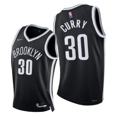 Nike Brooklyn Nets #30 Seth Curry Men's 2021-22 75th Diamond Anniversary NBA Jersey Black Men's
